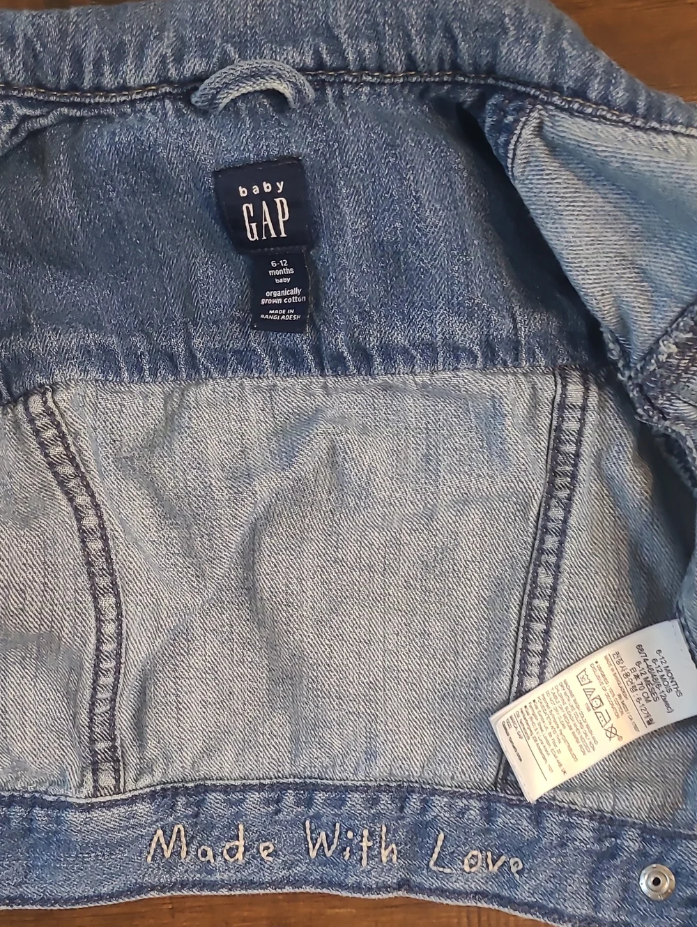 Baby GAP Light Blue Kids Denim Jacket Soft Everyday Play Time School Size 6/12